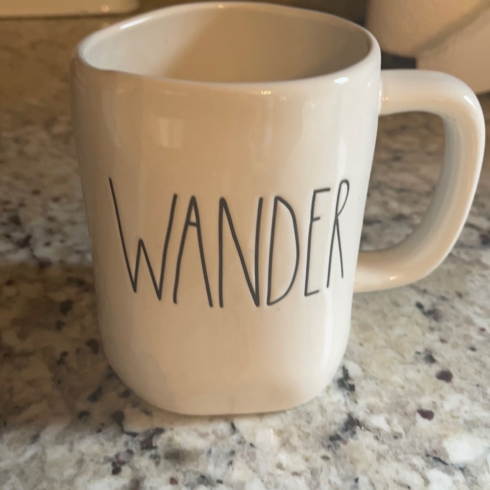 White 'WANDER' Ceramic Coffee Mug